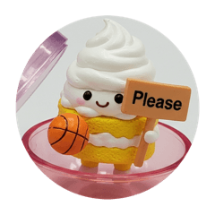 [LINEスタンプ] バスケケーキちゃん(丸型) 