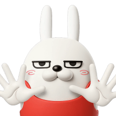 [LINEスタンプ] デカ動く3D擦れうさぎ