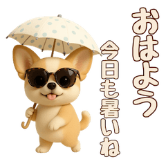 [LINEスタンプ] 【毎年使える夏スタンプ】もちもちチワワ