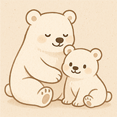[LINEスタンプ] しろくま親子のほっこりスタンプ