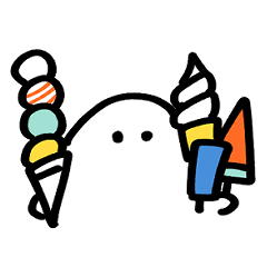 [LINEスタンプ] おいしいおばけ 夏のくらし(文字無し)