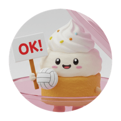 [LINEスタンプ] バレーボールをするケーキちゃん(丸型) 