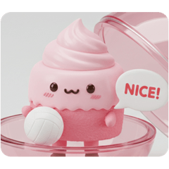 [LINEスタンプ] バレーボールをしているケーキちゃん(四角) 