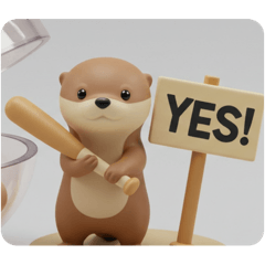 [LINEスタンプ] バッティングカワウソちゃん(四角型) 