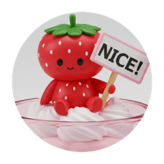 [LINEスタンプ] ホイップクリームいちごちゃん(丸型) 