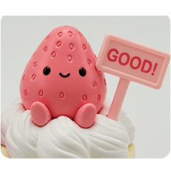 [LINEスタンプ] ホイップクリームいちごちゃん(四角型) 