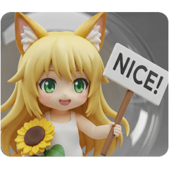 [LINEスタンプ] ひまわりを持つちいみな 