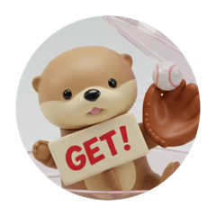 [LINEスタンプ] キャッチングカワウソ(丸型) 