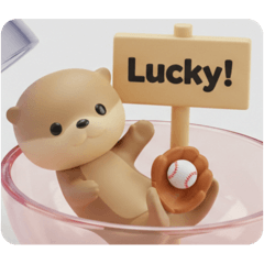 [LINEスタンプ] キャッチングカワウソ(四角型) 