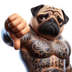 [LINEスタンプ] ヤクザ犬は兄弟命で感情ゼロ