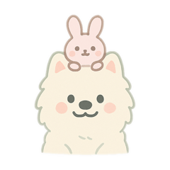 [LINEスタンプ] サモエドとウサギの毎日スタンプ