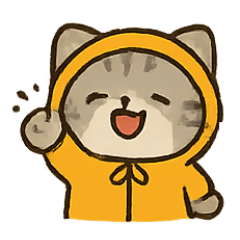 [LINEスタンプ] フード付きトラねこ