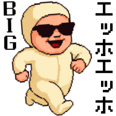 [LINEスタンプ] エッホエッホ 伝えなきゃ ドット 赤ちゃん