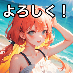 [LINEスタンプ] 【初夏】涼しげファッション女子
