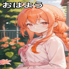 [LINEスタンプ] オレンジ髪三つ編みの温かい笑顔