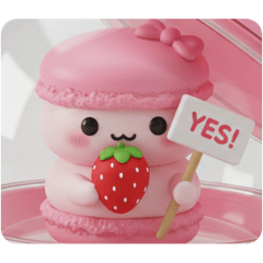 [LINEスタンプ] いちごとマカロンちゃん(四角型) 
