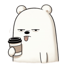 [LINEスタンプ] 空白くまは思考すら面倒