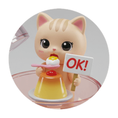 [LINEスタンプ] ねこねこプリンちゃん(丸型) 