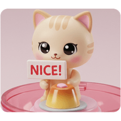 [LINEスタンプ] ねこねこプリンちゃん(四角型) 