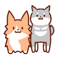 [LINEスタンプ] コーギーと柴犬！