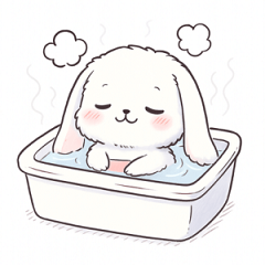 [LINEスタンプ] もふもふうさぎのごきげんタイム