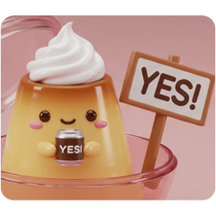 [LINEスタンプ] コーヒーホイッププリン(四角型) 