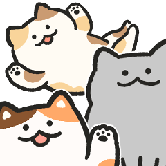 [LINEスタンプ] 色んな柄のぽってり猫 日常会話