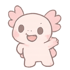 [LINEスタンプ] ふわふわウーパールーパーのきもち旅