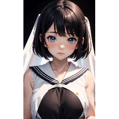 [LINEスタンプ] 夢幻のセーラー服の女の子