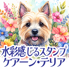 [LINEスタンプ] 水彩を感じるケアーン・テリアスタンプ