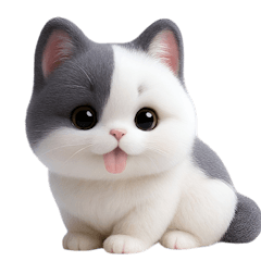 [LINEスタンプ] 感情豊かなツートン柄の猫 （NT）