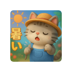 [LINEスタンプ] 夏の3D猫さんの1日