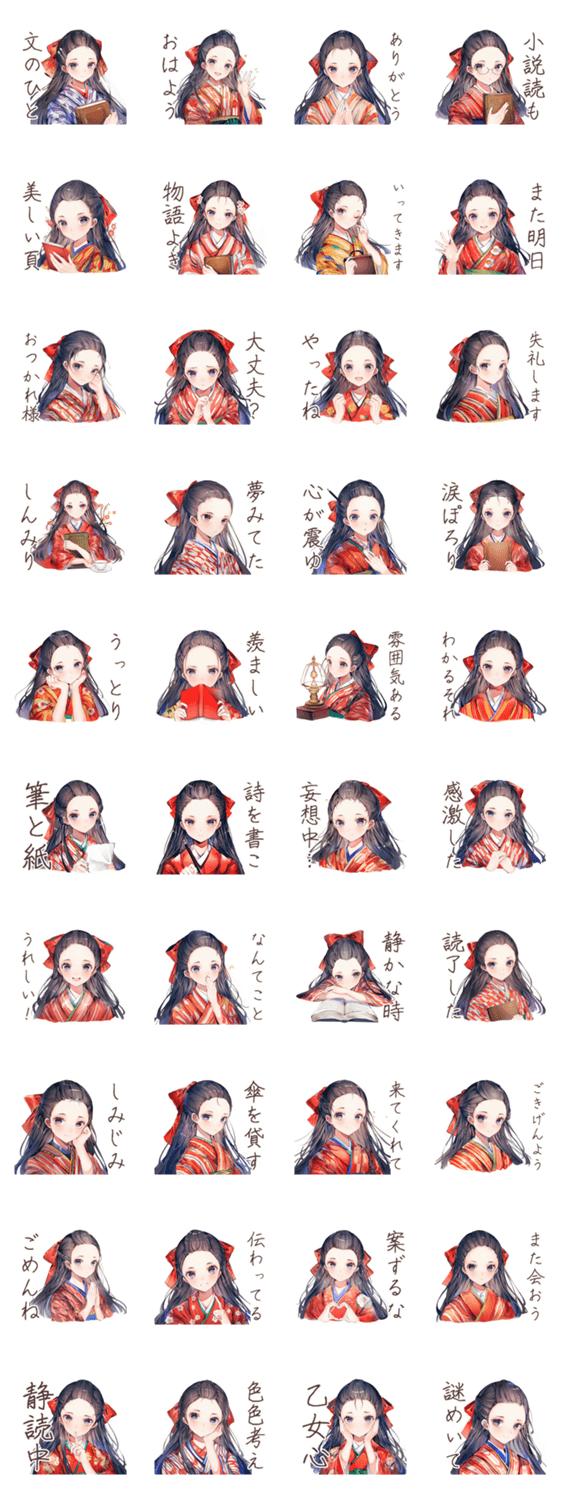 大正女学生の文学ロマンライフのスタンプ詳細