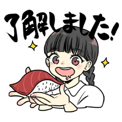 [LINEスタンプ] 女の子 × 食べ物