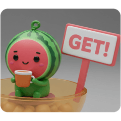 [LINEスタンプ] お茶でリラックスしているスイカちゃん 