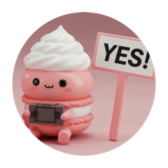 [LINEスタンプ] お家でほっこりタイムマカロンちゃん(丸型) 