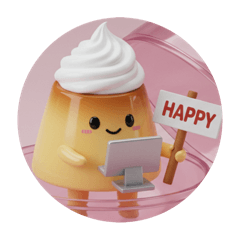 [LINEスタンプ] パソコンをするホイッププリンちゃん 