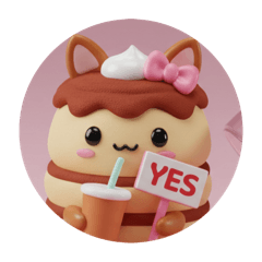 [LINEスタンプ] きつね耳ティラミスちゃん(丸型) 