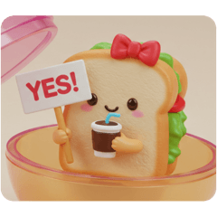 [LINEスタンプ] サンドイッチちゃんカプセルトイ(四角型) 