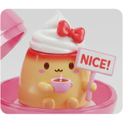 [LINEスタンプ] 赤面いちごプリンちゃん(四角型) 