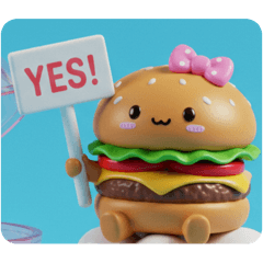 [LINEスタンプ] 青空ハンバーガーちゃん(四角型) 