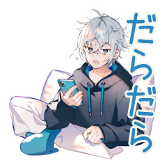 [LINEスタンプ] パーカー男子の休日だらだら