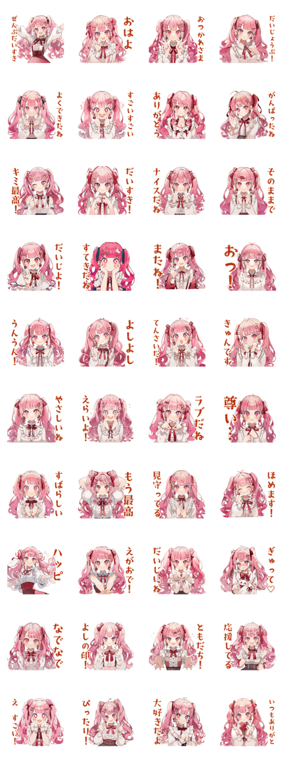 ラブリーな女の子の全肯定スタンプのスタンプ詳細