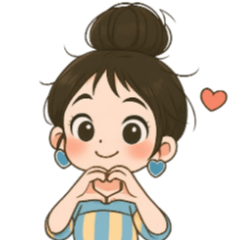 [LINEスタンプ] 元気なお団子ヘアの女の子 V.2