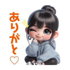 [LINEスタンプ] 色々な挨拶ver.  パーカー女子の日常(再販)