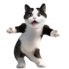 [LINEスタンプ] 踊る！ダンス猫（ハチワレ）
