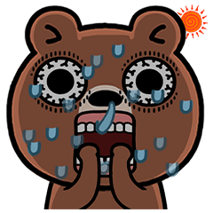 [LINEスタンプ] 目つきの悪いクマの夏