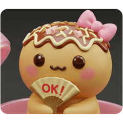 [LINEスタンプ] たこ焼きちゃんカプセルトイ(四角型)