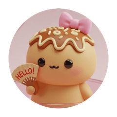 [LINEスタンプ] たこ焼きちゃんカプセルトイ(丸型)