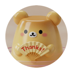 [LINEスタンプ] クマクマプリンカプセルトイ